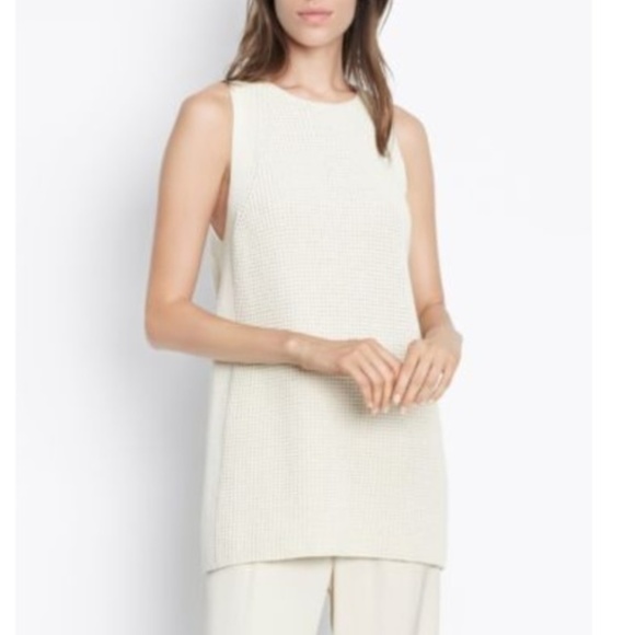 Vince Tops - VINCE Waffle Stitch Sleeveless Tunic Sweater S